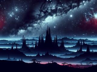 A Fantasy Landscape from Space Wallpaper