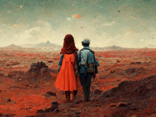 A Man and his Girlfriend Travel to Mars wallpaper