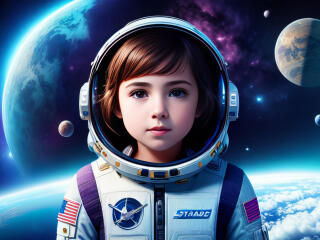 AI Astronaut Baby Boy Art wallpaper
