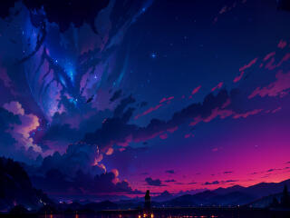 Amazing Purple Sky Cool Night Wallpaper