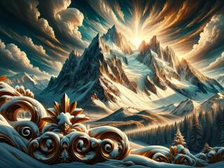 Amazing Snow Capped Mountain Peaks wallpaper