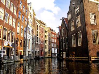 amsterdam, venetian canal, houses wallpaper