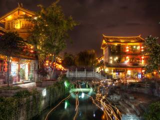 ancient city, lijiang,  night wallpaper