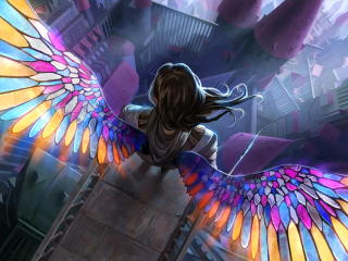 Angel Colorful Wings wallpaper