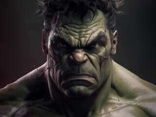 Angry Hulk AI Art wallpaper