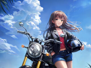 Anime Bike Rider Girl wallpaper