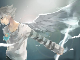 anime, boy, wings wallpaper
