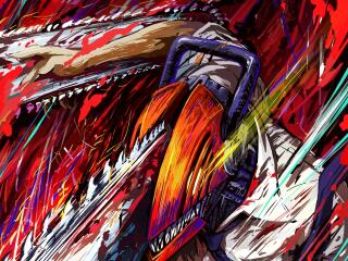 Anime Chainsaw Man HD Colourful Denji wallpaper