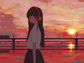 Anime Girl 4k Staring wallpaper