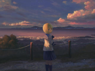 Anime Girl Alone Standing wallpaper