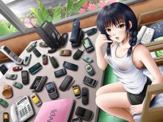 anime, girl, mobile phones wallpaper