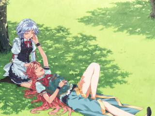 anime, girls, friends wallpaper