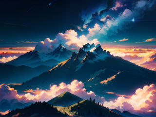 HD wallpaper: anime, mountains, landscape | Wallpaper Flare