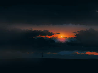 Artistic 4K Cloudy Sunset wallpaper