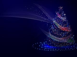 Artistic Blue Christmas Tree wallpaper