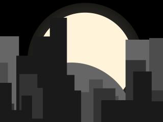 Artistic City in Moon Night wallpaper