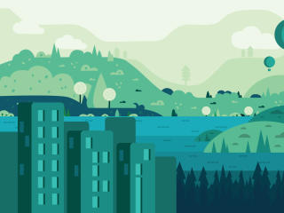 Artistic Green City HD wallpaper