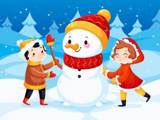Artistic Snowman HD Christmas wallpaper