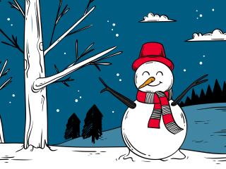 Artistic Snowman HD wallpaper