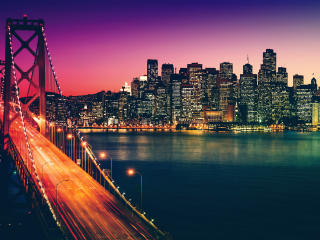 Artistic Sunset San Francisco Cityscape wallpaper