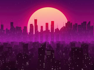 Artistic Synthwave HD City wallpaper