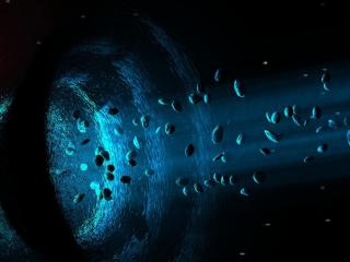 asteroids, black hole, funnel Wallpaper