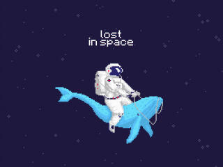 Astronaut 4k Lost in Space Pixel Art wallpaper