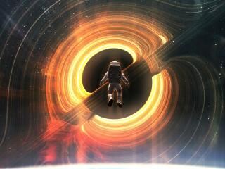 Astronaut way to Black Hole wallpaper
