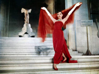 Audrey Hepburn In Red Dress Pics wallpaper