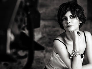 Audrey Tautou Black And White HD Pics wallpaper