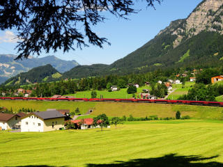 austria, mountains, grass wallpaper
