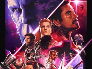 Avengers Endgame 5K Retro Poster wallpaper