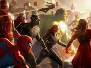 Avengers Infinity War Team Digital Art wallpaper