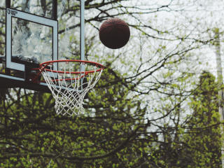 basketball, ring, ball Wallpaper