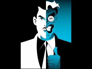 Batman and Joker Face Art wallpaper