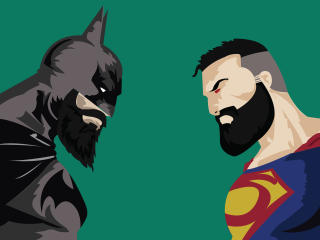  Batman vs Superman with Beard Wide wallpaper