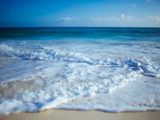 beach, sand, waves Wallpaper