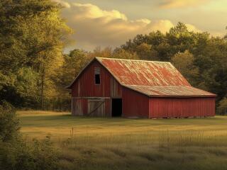 Beautiful HD Rustic Red Barn Country Escape House wallpaper