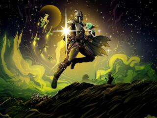 Beskar Mandalorian & The Child Wallpaper