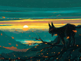 Big Cat In Sunset wallpaper