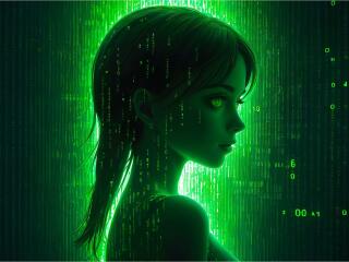 Binary Cyborg HD Futurestic wallpaper