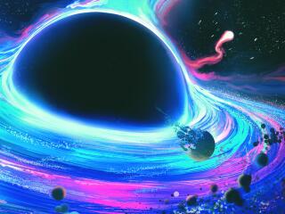 Black Hole 4k Digital Colorful Art wallpaper