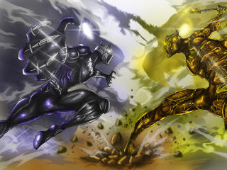 Black Panther vs Killmonger Illustration wallpaper