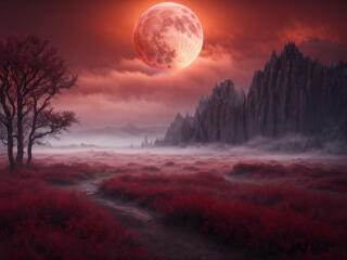 Blood Moon HD Dark Night wallpaper