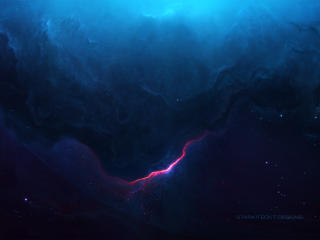 Blue Nebula Scenery wallpaper