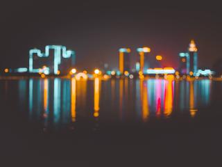 Bokeh Blur City In Night wallpaper