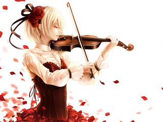 bouno satoshi, girl, violin wallpaper