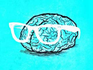 brain, glasses, art wallpaper
