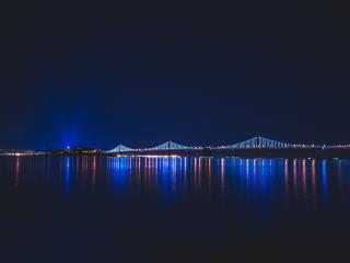 bridge, night, city Wallpaper