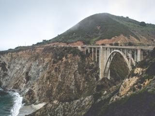 bridges, overpasses, mountains wallpaper